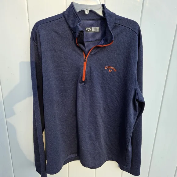 Callaway Golf Navy Quarter-Zip Pullover Men's Size  L - Picture 8 of 10